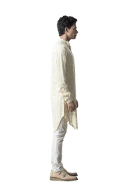 Kunal Rawal-Lemon Yellow Kashmiri Kurta-INDIASPOPUP.COM