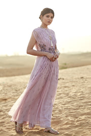 K-Anshika - Lavender Embroidered Maxi Dress - INDIASPOPUP.COM