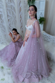 Varun Chakkilam-Lilac Lehanga With Blouse & Duppatta-INDIASPOPUP.COM