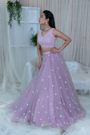 Varun Chakkilam-Lilac Lehanga With Blouse & Duppatta-INDIASPOPUP.COM