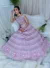 Varun Chakkilam-Lilac Floral Lehanga With Blouse & Duppata-INDIASPOPUP.COM