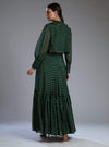 Koai-Green Handloom Chanderi Skirt-INDIASPOPUP.COM