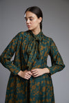 Koai-Green & Beige Floral Printed Cover Jacket-INDIASPOPUP.COM