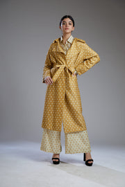Koai-Mustard Polka Dot Coat-INDIASPOPUP.COM