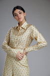 Koai-White Shirt With Mustard Polka Dot-INDIASPOPUP.COM