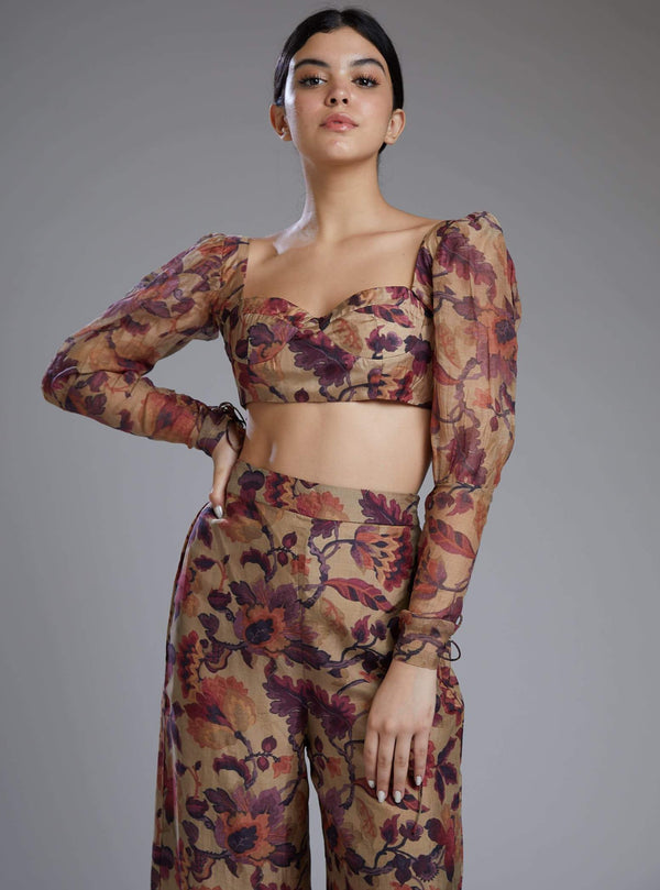 Koai-Multicolor Dabu Floral Bustier-INDIASPOPUP.COM