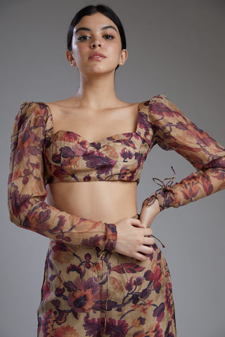 Koai-Multicolor Dabu Floral Bustier-INDIASPOPUP.COM