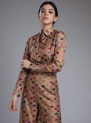 Koai-Multicolor Diamond Dabu Shirt-INDIASPOPUP.COM