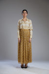 Koai-Yellow Crinkled Dabu Skirt-INDIASPOPUP.COM