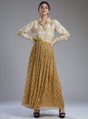 Koai-Yellow Crinkled Dabu Skirt-INDIASPOPUP.COM