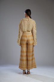 Koai-Yellow & Mustard Zig Zag Pants-INDIASPOPUP.COM