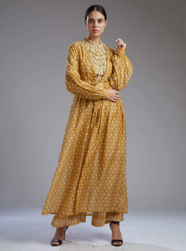 Koai-Yellow With White Polka Dots Cape-INDIASPOPUP.COM