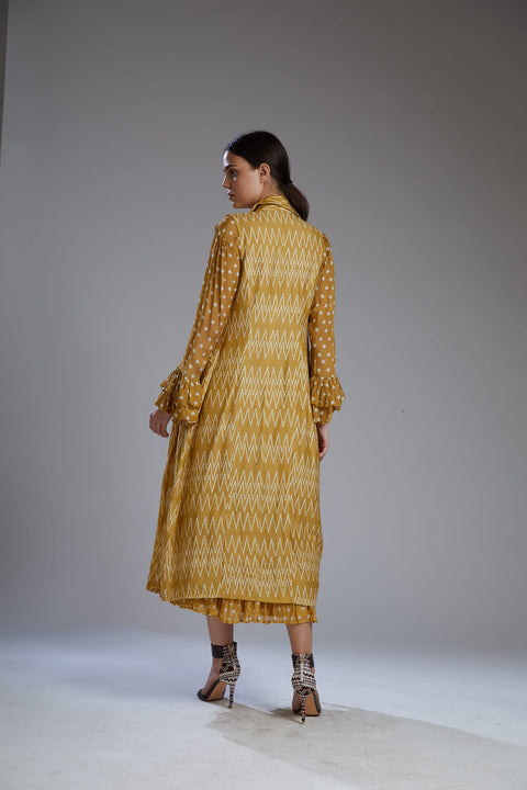 Koai-Mustard With White Zig Zag Cover-INDIASPOPUP.COM