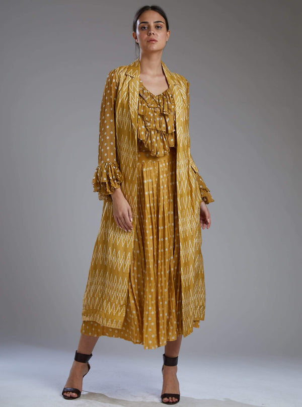 Koai-Mustard With White Zig Zag Cover-INDIASPOPUP.COM