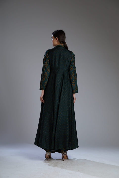 Koai-Dark Green Cape With Yellow Polka Dot-INDIASPOPUP.COM