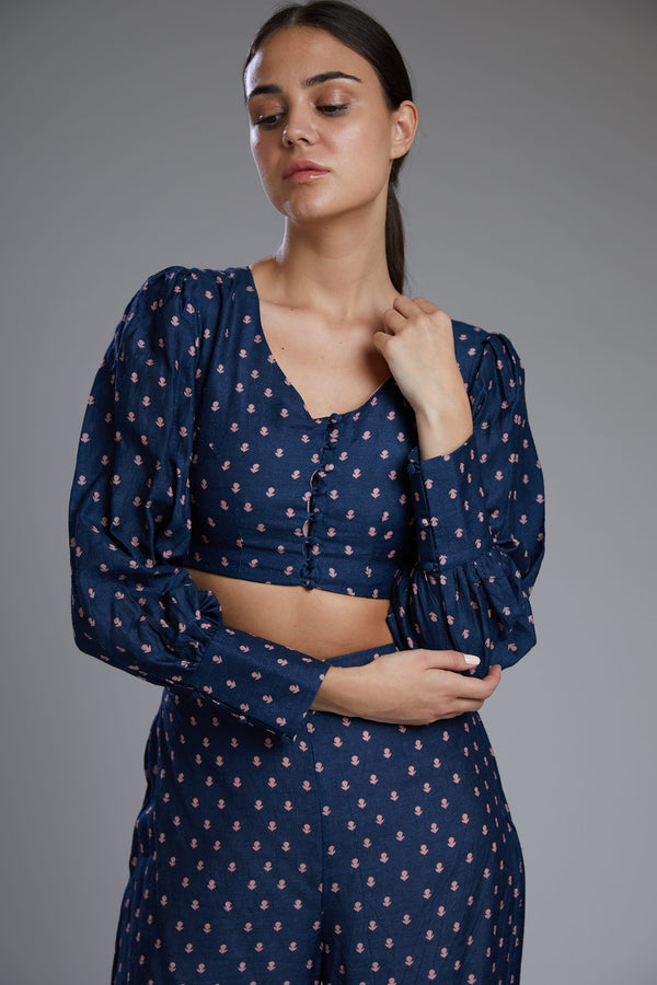 Koai-Blue & Pink Polka Dot Blouse-INDIASPOPUP.COM