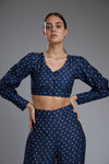 Koai-Blue & Pink Polka Dot Blouse-INDIASPOPUP.COM