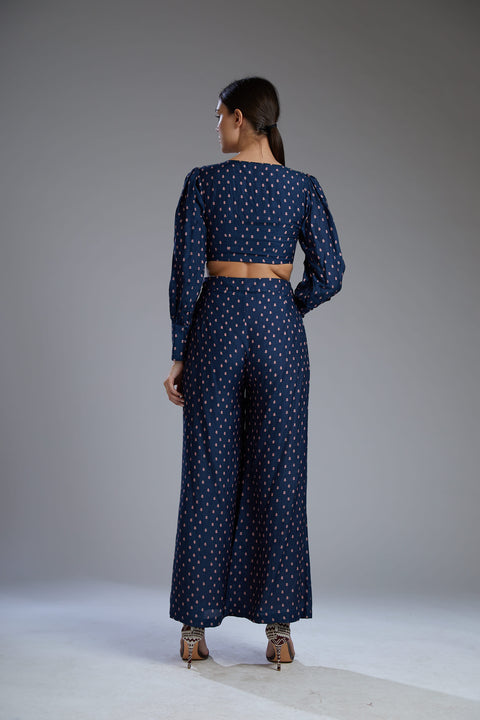 Koai-Blue & Pink Polka Dot Blouse-INDIASPOPUP.COM
