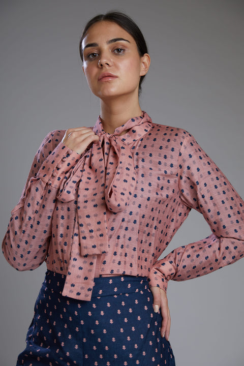 Koai-Pink Bow Top Shirt-INDIASPOPUP.COM