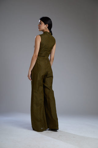 Koai-Leaf Green Jumpsuit-INDIASPOPUP.COM