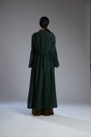 Koai-Dark Green Pleated Cape-INDIASPOPUP.COM