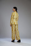 Koai-Yellow & White Striped Pants-INDIASPOPUP.COM
