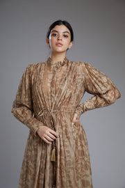Koai-Grey & Brown Floral Cape-INDIASPOPUP.COM
