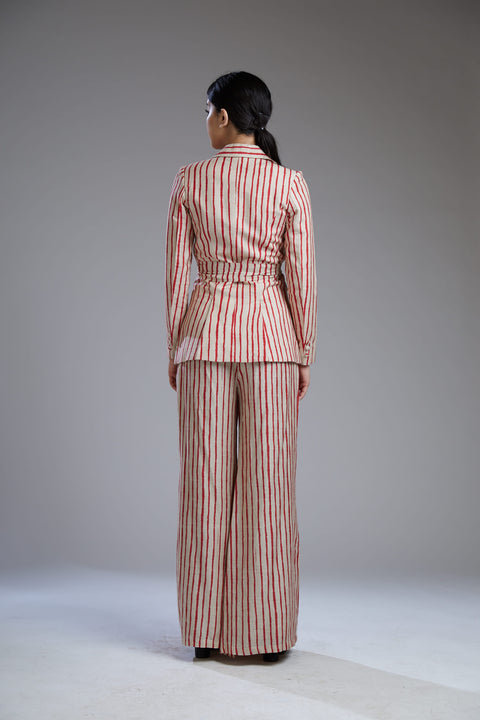 Koai-Red & White Striped Pants-INDIASPOPUP.COM
