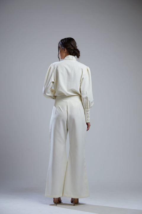 Koai-White Crepe Bow Top-INDIASPOPUP.COM