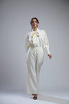 Koai-White Crepe Bow Top-INDIASPOPUP.COM