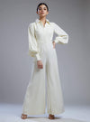 Koai-White Crepe Shirt Jumpsuit-INDIASPOPUP.COM