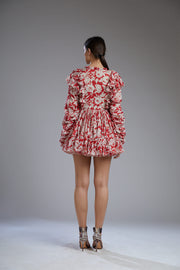 Koai-Red & White Floral Dress-INDIASPOPUP.COM