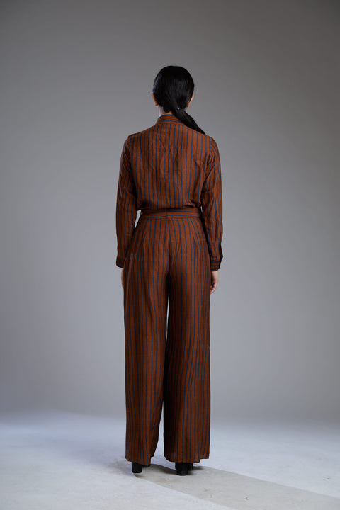 Koai-Orange & Blue Striped Pants-INDIASPOPUP.COM