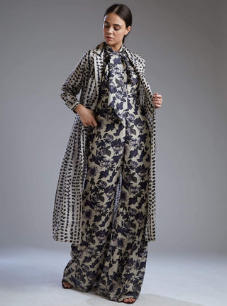 Koai-White & Black Dabu Print Cape-INDIASPOPUP.COM