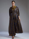 Koai-Blue & Mustard Dabu Print Cape-INDIASPOPUP.COM
