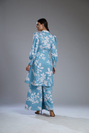 Koai-Blue & White Floral Pants-INDIASPOPUP.COM