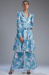 Koai-Blue & White Floral Pants-INDIASPOPUP.COM