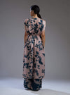 Koai-Peach & Teal Floral Kaftan Dress With Pants-INDIASPOPUP.COM