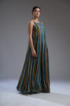 Koai-Multicolor Stripe Flare Long Dress-INDIASPOPUP.COM