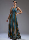 Koai-Multicolor Stripe Flare Long Dress-INDIASPOPUP.COM