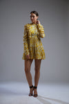 Koai-Yellow Floral Short Dress-INDIASPOPUP.COM