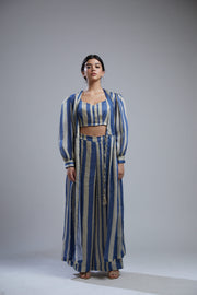 Koai-Blue & Beige Stripe Cape-INDIASPOPUP.COM
