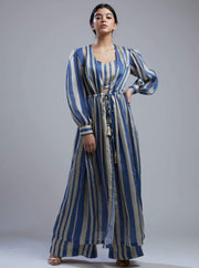 Koai-Blue & Beige Stripe Cape-INDIASPOPUP.COM