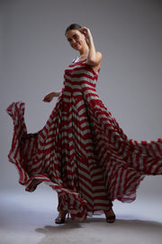 Koai-Red & Beige Stripe Dress-INDIASPOPUP.COM