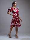 Koai-Red & White Floral Shirt Dress-INDIASPOPUP.COM