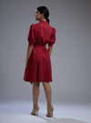 Koai-Red & Blue Stripe Long Shirt Dress Belt-INDIASPOPUP.COM