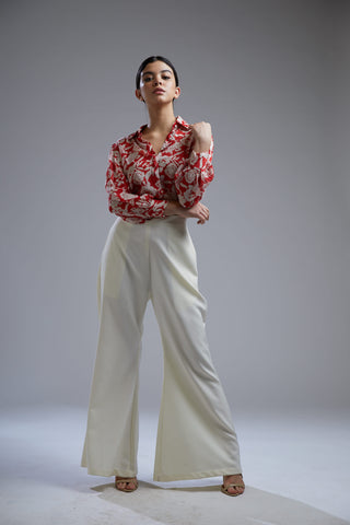 Koai-Red & White Floral Shirt With Pants-INDIASPOPUP.COM