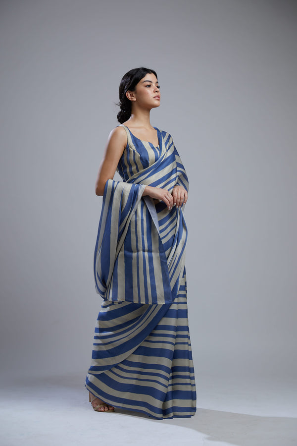 Koai-Blue & White Stripe Bustier-INDIASPOPUP.COM