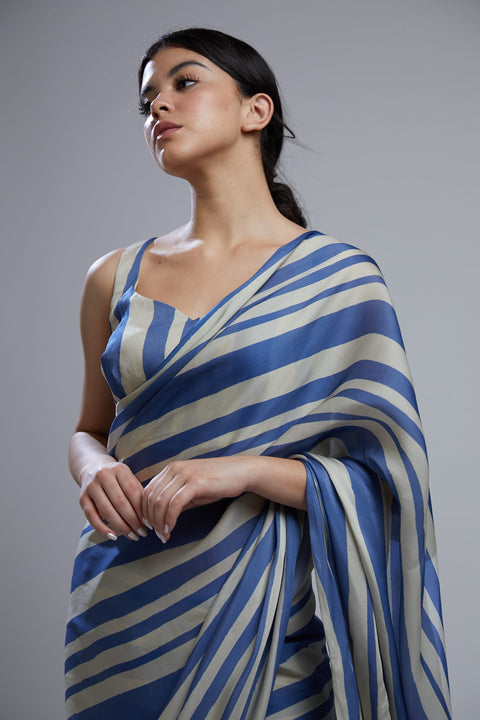 Koai-Blue & White Stripe Bustier-INDIASPOPUP.COM