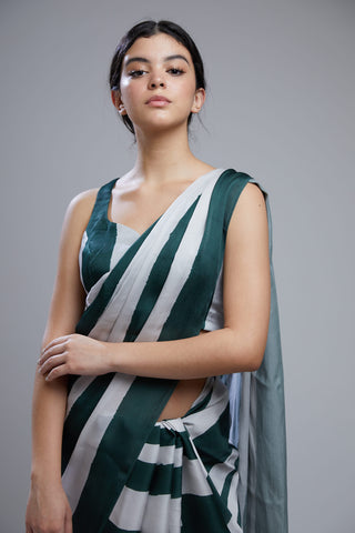 Koai-Dark Green & White Stripe Bustier-INDIASPOPUP.COM